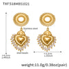 Wholesale Light Luxury Stainless Steel Crown Heart 18K Gold Plated Jewelry Set For Women Including Necklace Bracelet And Earrings
