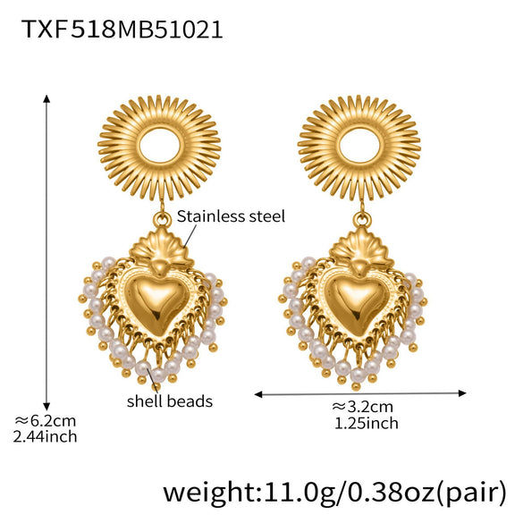 Wholesale Light Luxury Stainless Steel Crown Heart 18K Gold Plated Jewelry Set For Women Including Necklace Bracelet And Earrings