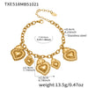 Wholesale Light Luxury Stainless Steel Crown Heart 18K Gold Plated Jewelry Set For Women Including Necklace Bracelet And Earrings