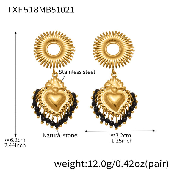 Wholesale Light Luxury Stainless Steel Crown Heart 18K Gold Plated Jewelry Set For Women Including Necklace Bracelet And Earrings