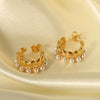Wholesale Light Luxury Stainless Steel Earrings With Geometric Design 18K Goldplated By Vacuum Real Gold Electroplating In Pvd Furnace For Women