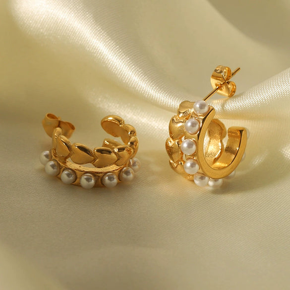 Wholesale Light Luxury Stainless Steel Earrings With Geometric Design 18K Goldplated By Vacuum Real Gold Electroplating In Pvd Furnace For Women