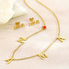 Wholesale Light Luxury Stainless Steel Electroplated 18K Gold Letter Zircon Oshaped Chain Necklace For Women