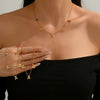 Wholesale Light Luxury Stainless Steel Electroplated 18K Gold Letter Zircon Oshaped Chain Necklace For Women