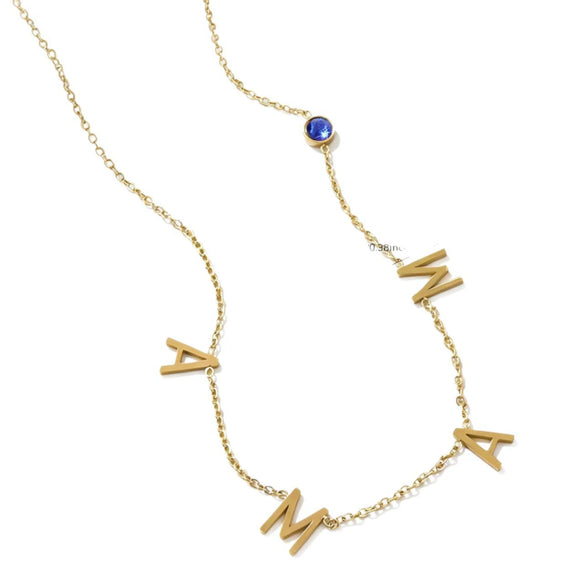 Wholesale Light Luxury Stainless Steel Electroplated 18K Gold Letter Zircon Oshaped Chain Necklace For Women