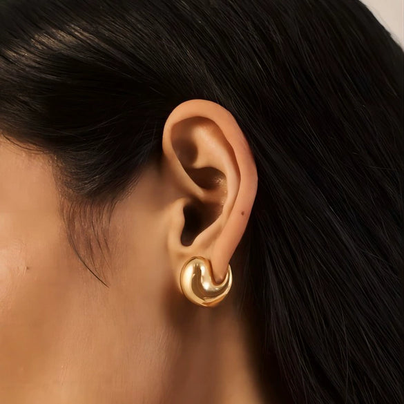 Wholesale Light Luxury Stainless Steel Geometric Earrings For Women With 18K Gold Plated Electroplating