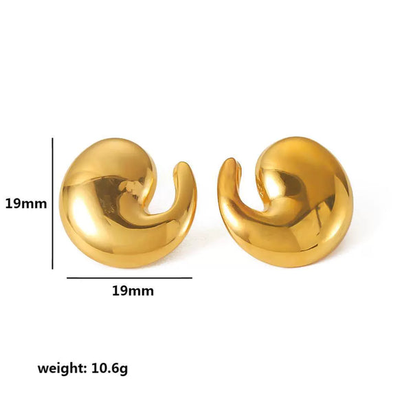 Wholesale Light Luxury Stainless Steel Geometric Earrings For Women With 18K Gold Plated Electroplating