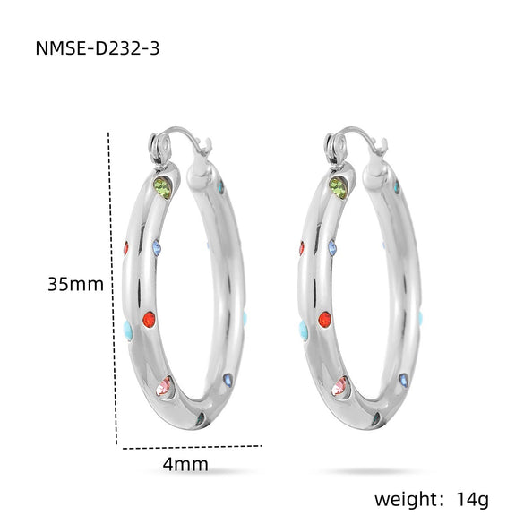 Wholesale Light Luxury Stainless Steel Geometric Earrings With Electroplating For Women