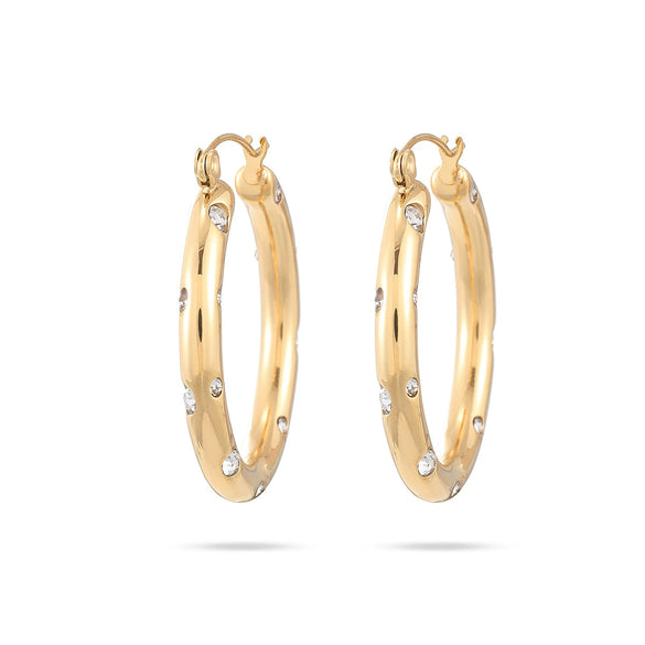 Wholesale Light Luxury Stainless Steel Geometric Earrings With Electroplating For Women