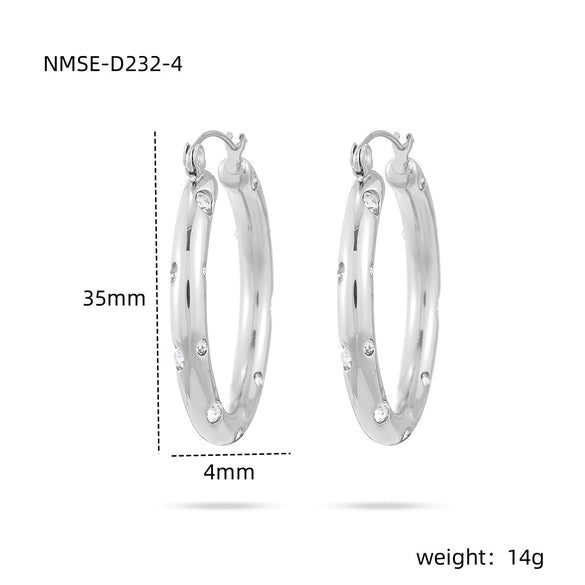 Wholesale Light Luxury Stainless Steel Geometric Earrings With Electroplating For Women