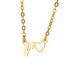 Wholesale Light Luxury Stainless Steel Heart Letter Pendant Necklace For Women With Electroplating