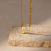 Wholesale Light Luxury Stainless Steel Heart Letter Pendant Necklace For Women With Electroplating
