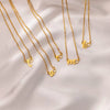 Wholesale Light Luxury Stainless Steel Heart Letter Pendant Necklace For Women With Electroplating