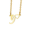 Wholesale Light Luxury Stainless Steel Heart Letter Pendant Necklace For Women With Electroplating