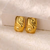 Wholesale Light Luxury Stainless Steel Hollow Bead Geometric And Flower Design Electroplated Earrings For Women