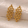 Wholesale Light Luxury Stainless Steel Hollow Bead Geometric And Flower Design Electroplated Earrings For Women