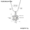 Wholesale Light Luxury Stainless Steel Imitation Pearl Sunflower Geometric Pendant Clavicle Necklace With Pvd Plating