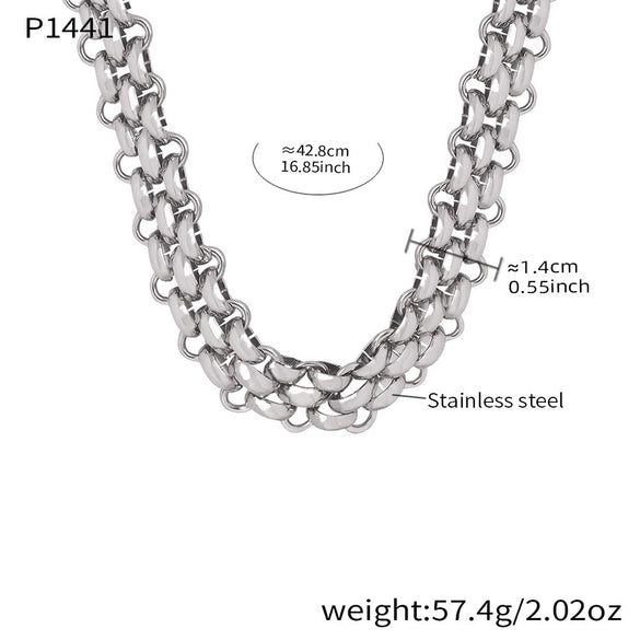 Wholesale Light Luxury Stainless Steel 18K Gold Electroplated Ot Buckle Necklace And Bracelet Set For Women