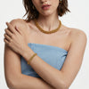 Wholesale Light Luxury Stainless Steel 18K Gold Electroplated Ot Buckle Necklace And Bracelet Set For Women