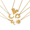 Wholesale Light Luxury Stainless Steel Love Snakeshaped Clavicle Necklace With Heart And Star Patterns For Women Electroplated
