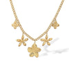 Wholesale Light Luxury Stainless Steel Necklace With 18K Gold Plated Geometric Flower Pendant Exaggerated Personality Style
