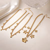 Wholesale Light Luxury Stainless Steel Necklace With 18K Gold Plated Geometric Flower Pendant Exaggerated Personality Style