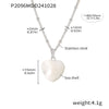 Wholesale Light Luxury Stainless Steel Shell Heart Shape Geometric Pendant Necklace Jewelry Plated 18K Gold