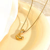 Wholesale Light Luxury Stainless Steel Titanium Steel English Letter Number Text Necklace With Vacuum Plating In Furnace For Women