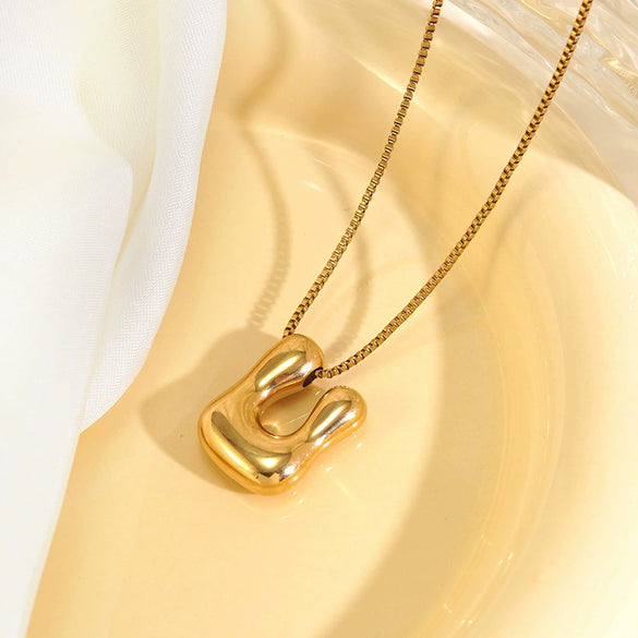 Wholesale Light Luxury Stainless Steel Titanium Steel English Letter Number Text Necklace With Vacuum Plating In Furnace For Women
