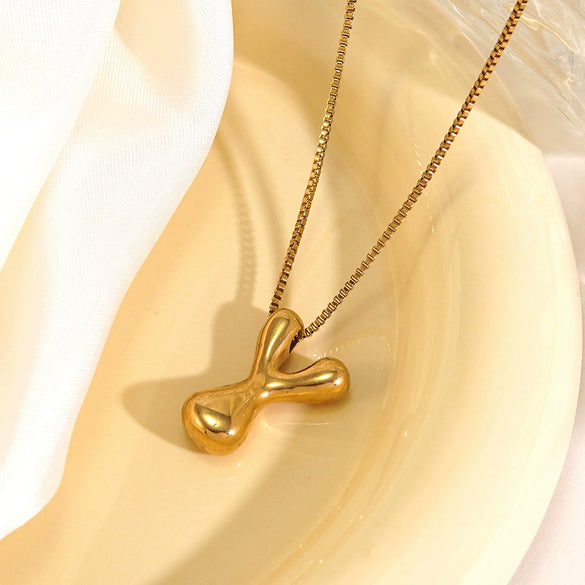Wholesale Light Luxury Stainless Steel Titanium Steel English Letter Number Text Necklace With Vacuum Plating In Furnace For Women