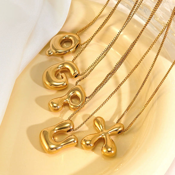 Wholesale Light Luxury Stainless Steel Titanium Steel English Letter Number Text Necklace With Vacuum Plating In Furnace For Women