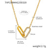 Wholesale Light Luxury Stainless Steel Zircon Square Interlocking Pendant Multilayer Clavicle Chain And Bracelet Set With Electroplating For Women
