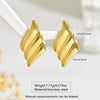 Wholesale Light Luxury Stamped Geometric Stainless Steel Wing Earrings For Women