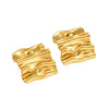 Wholesale Light Luxury Stamping Geometric Stainless Steel Pleated Earrings For Women