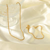 Wholesale Light Luxury Star Shaped Stainless Steel And Titanium Steel Clavicle Chain And Bracelet With Vacuum Real Gold Electroplating In Pvd Furnace
