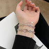 Wholesale Light Luxury 925 Sterling Silver Bracelet With Geometric Pattern Handmade Inlaid Pig Nose Design