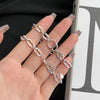 Wholesale Light Luxury 925 Sterling Silver Bracelet With Geometric Pattern Handmade Inlaid Pig Nose Design