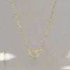 Wholesale Light Luxury Sterling Silver Heartshaped Necklace With Micropaved Zircon And Ochain