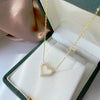 Wholesale Light Luxury Sterling Silver Heartshaped Necklace With Micropaved Zircon And Ochain