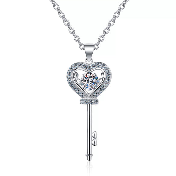 Wholesale Light Luxury 925 Sterling Silver Lock Pendant Necklace With Crown Pattern And Electroplating Treatment For Female