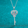 Wholesale Light Luxury 925 Sterling Silver Lock Pendant Necklace With Crown Pattern And Electroplating Treatment For Female