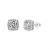 Wholesale Light Luxury Stud Earrings For Women S925 Sterling Silver Geometric Square Pearshaped Highgrade Zircon Inlaid Electroplated