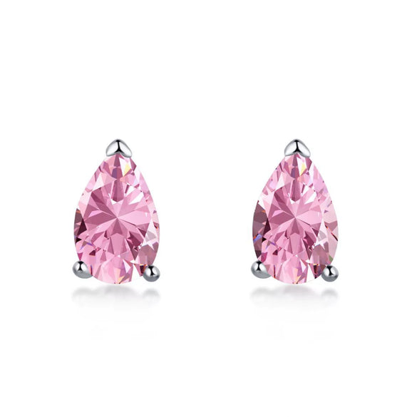 Wholesale Light Luxury Stud Earrings For Women S925 Sterling Silver Geometric Square Pearshaped Highgrade Zircon Inlaid Electroplated