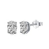Wholesale Light Luxury Stud Earrings For Women S925 Sterling Silver Geometric Square Pearshaped Highgrade Zircon Inlaid Electroplated
