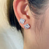 Wholesale Light Luxury Stud Earrings For Women S925 Sterling Silver Geometric Square Pearshaped Highgrade Zircon Inlaid Electroplated
