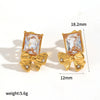 Wholesale Light Luxury Style Bow Tie Shape Stainless Steel Jewelry Set With Pvd Furnace Vacuum Real Gold Plating For Women