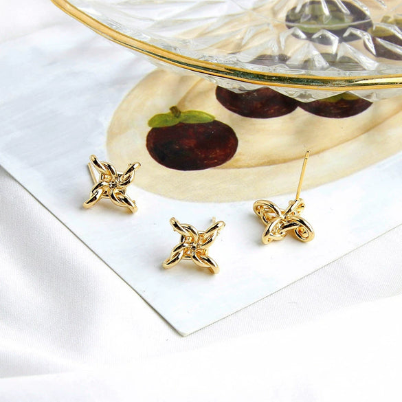 Wholesale Light Luxury Style Copper Geometric Round Water Drops Rectangular Earrings S925 Copper Plated
