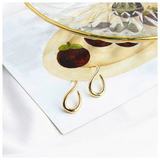 Wholesale Light Luxury Style Copper Geometric Round Water Drops Rectangular Earrings S925 Copper Plated