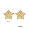 Wholesale Light Luxury Style Copper Star Earrings Plated With Real Gold