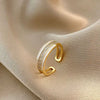 Wholesale Light Luxury Style Copper Zircon Goldplated Ring For Women